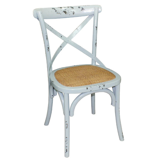 Bolero Blue Wooden Dining Chairs with Backrest (2 Pack) • PAS-GG655