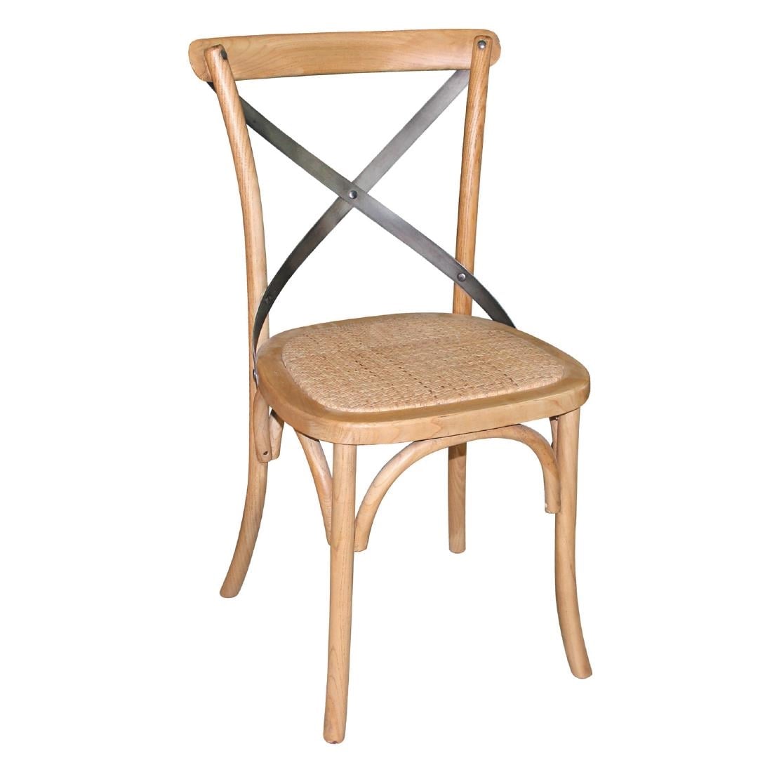 Bolero Natural Wooden Dining Chairs with Backrest (2 Pack) • PAS-GG656