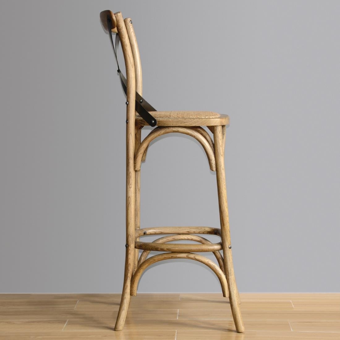 Bolero Wooden Bar Stool with Backrest • PAS-GG657