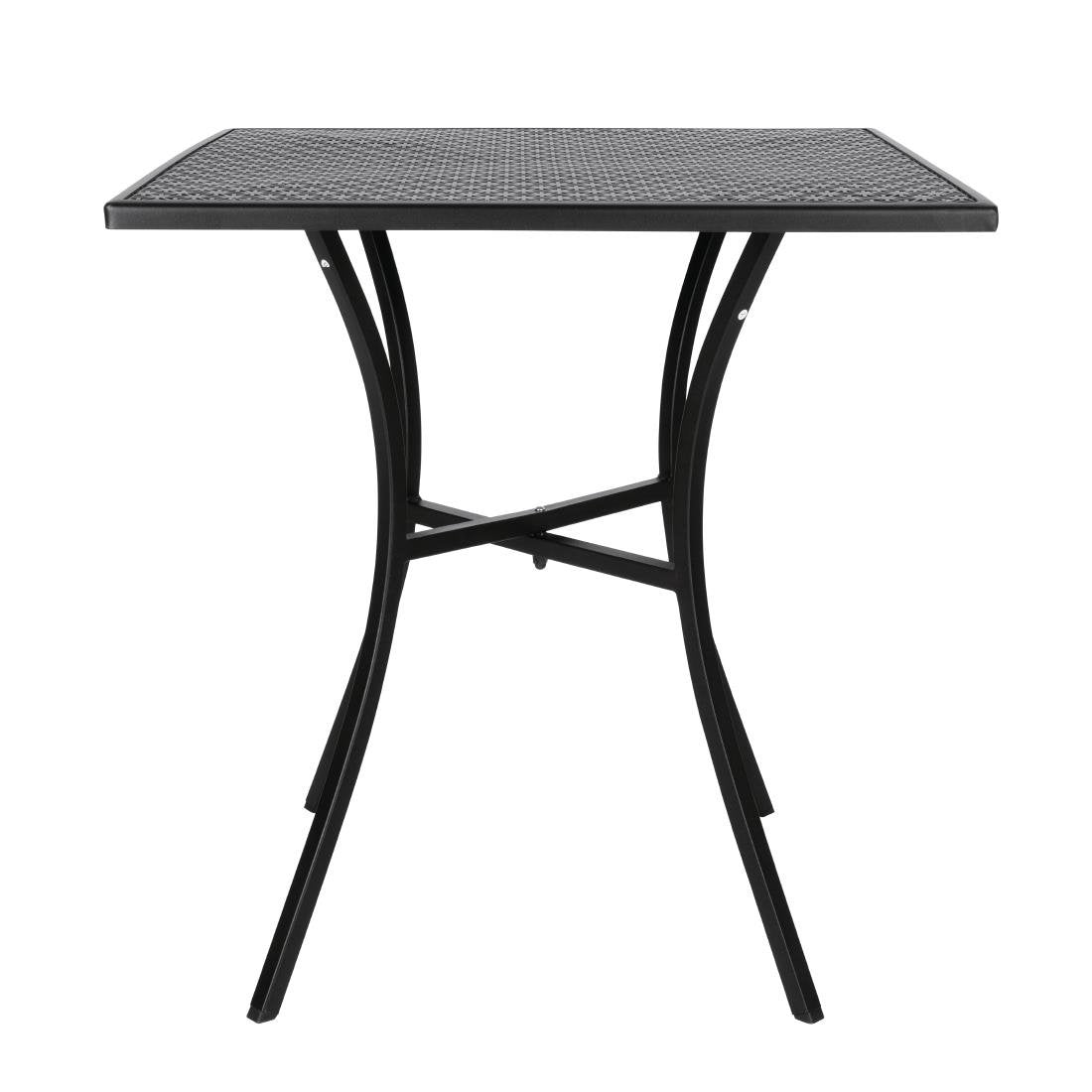 Bolero Black Steel Patterned Square Bistro Table 700mm • PAS-GG706