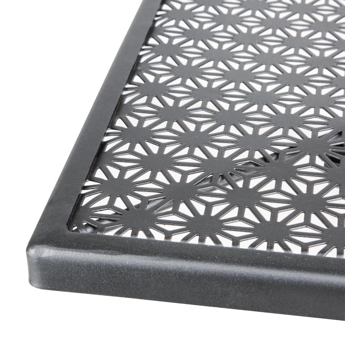 Bolero Black Steel Patterned Square Bistro Table 700mm • PAS-GG706