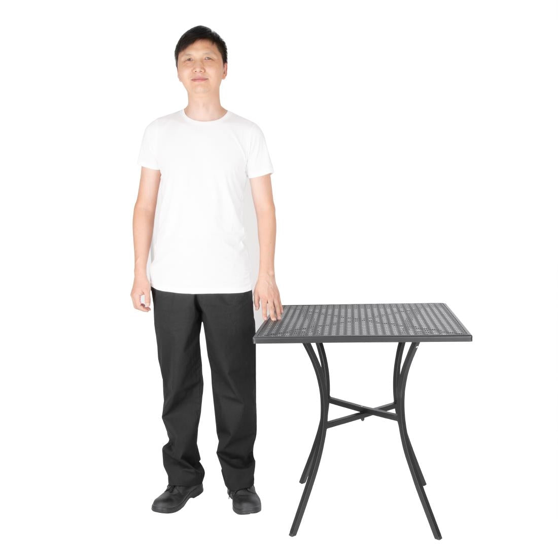 Bolero Black Steel Patterned Square Bistro Table 700mm • PAS-GG706