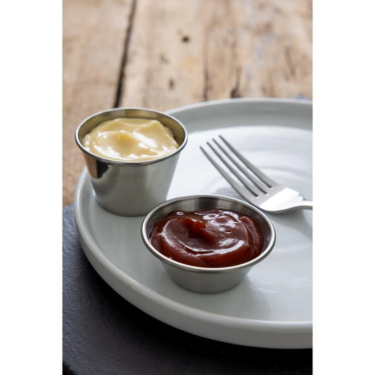 Olympia Stainless Steel Sauce Cups 45ml (12 Pack) (Capacity: 45ml | Pack quantity: 12) • PAS-GG877