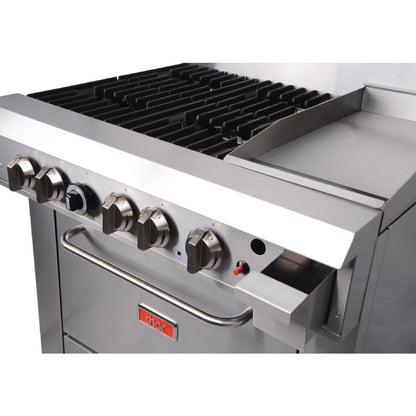 Thor 4 Burner Oven with 12" Griddle with flame failure - LPG TR-4F-G12F LPG • PAS-GH102-P