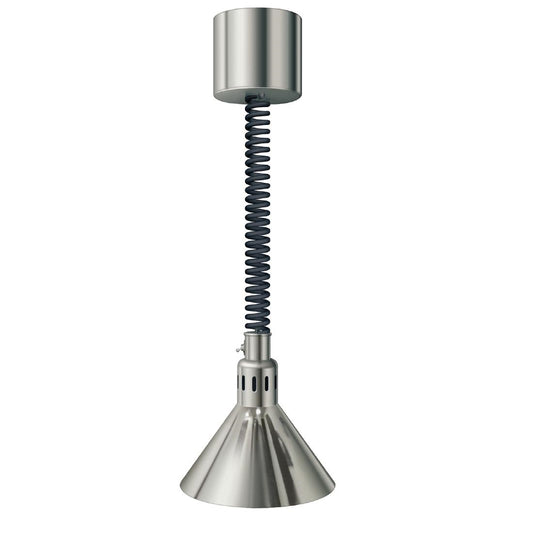 Hatco Decorative Heat Lamp with Rise n' Fall Cord Bright Nickel • PAS-GH203