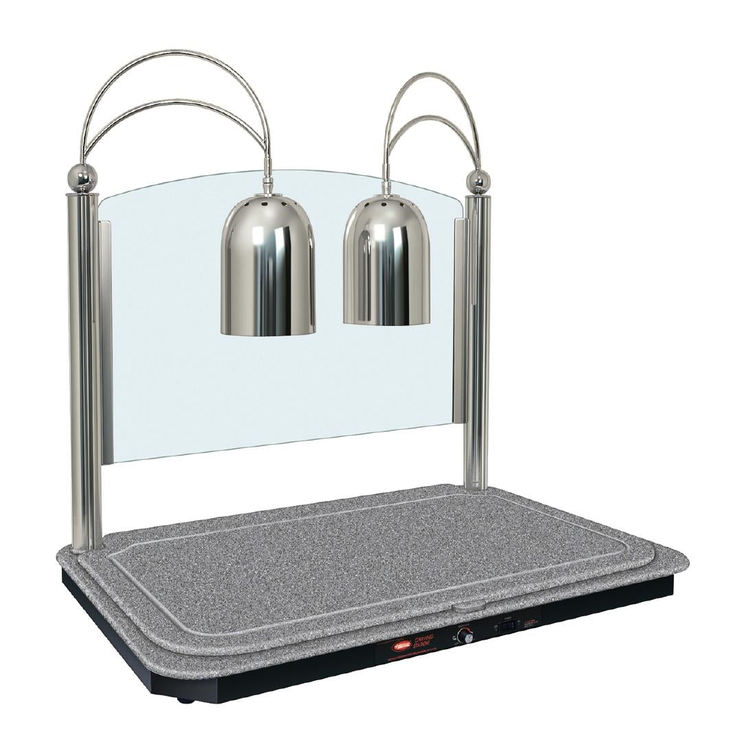 Hatco Freestanding Dual Overhead Heat Lamp & Swanstone Heated Base • PAS-GH214