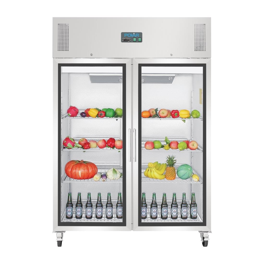 Polar G-Series Gastro Display Glass Door Fridge 1200Ltr • PAS-GH219-A