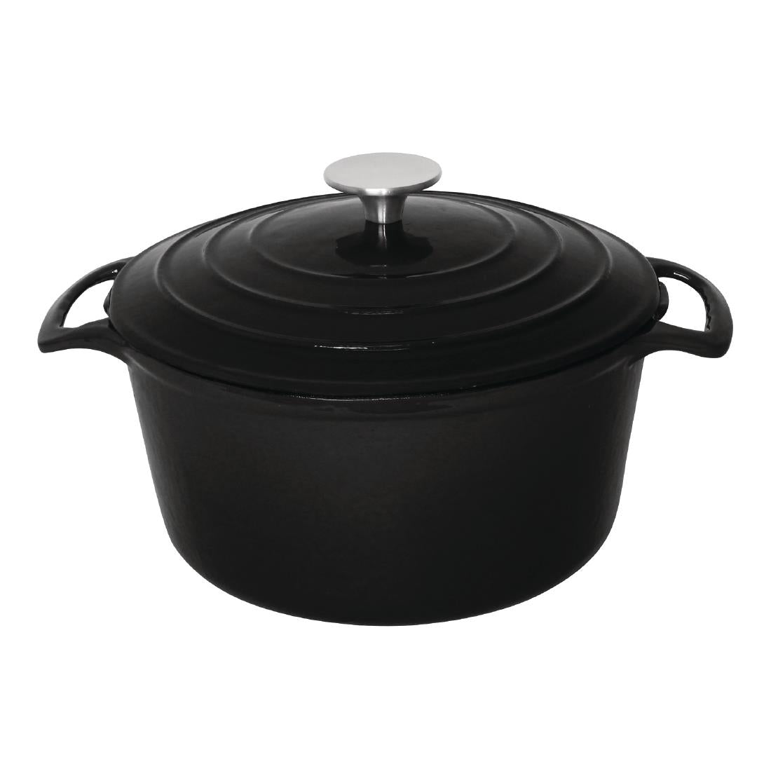 Vogue Black Round Casserole Dish 4Ltr • PAS-GH301