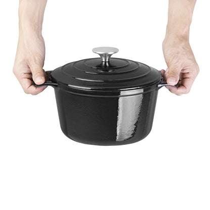 Vogue Black Round Casserole Dish 3.2Ltr • PAS-GH300