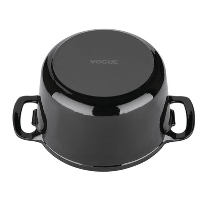 Vogue Black Round Casserole Dish 4Ltr • PAS-GH301