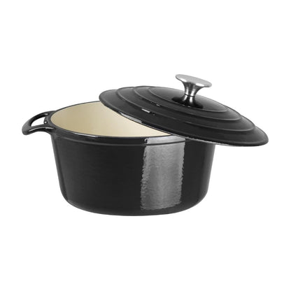 Vogue Black Round Casserole Dish 4Ltr • PAS-GH301