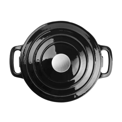 Vogue Black Round Casserole Dish 4Ltr • PAS-GH301