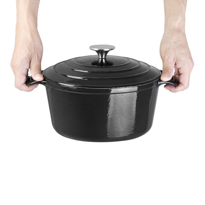 Vogue Black Round Casserole Dish 4Ltr • PAS-GH301