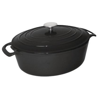 Vogue Black Oval Casserole Dish 6Ltr • PAS-GH310