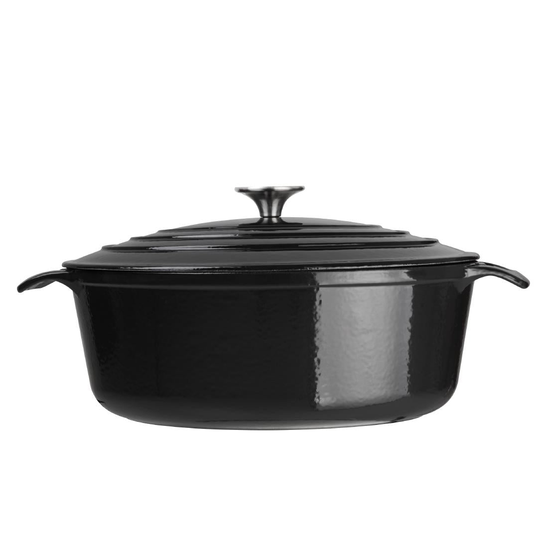 Vogue Black Oval Casserole Dish 5Ltr • PAS-GH306