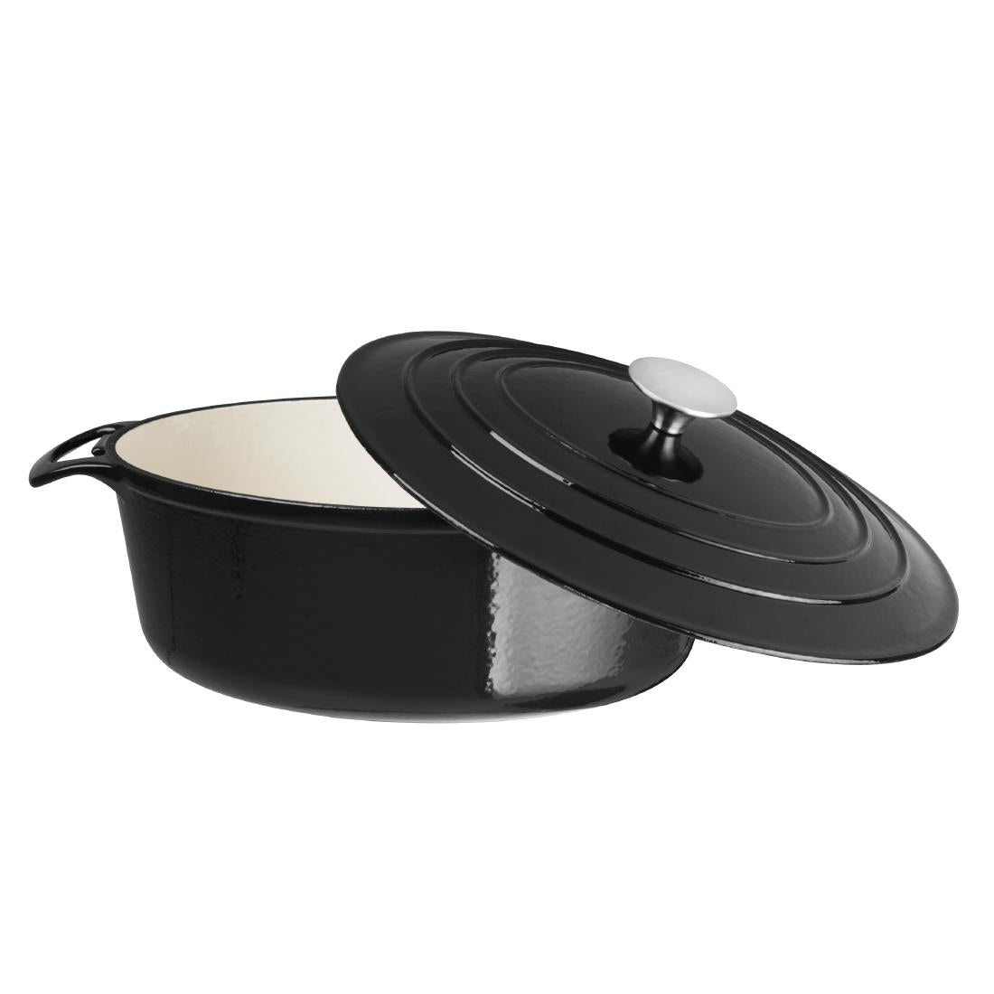 Vogue Black Oval Casserole Dish 5Ltr • PAS-GH306