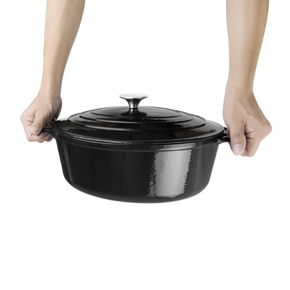 Vogue Black Oval Casserole Dish 5Ltr • PAS-GH306