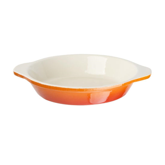 Vogue Orange Round Cast Iron Gratin Dish 400ml • PAS-GH316