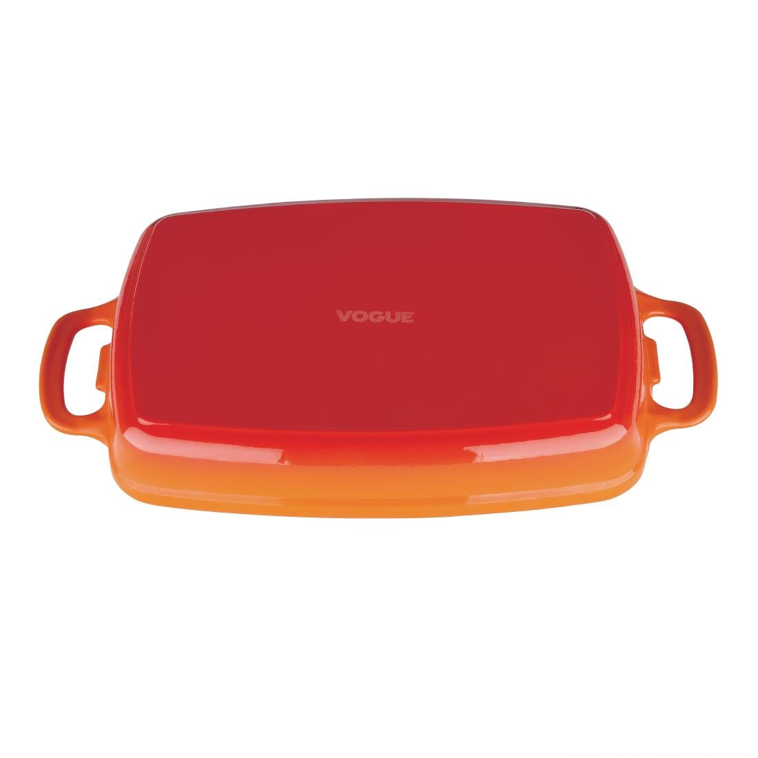 Vogue Orange Rectangular Cast Iron Dish 1.8Ltr • PAS-GH321