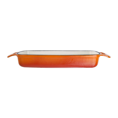Vogue Orange Rectangular Cast Iron Dish 1.8Ltr • PAS-GH321