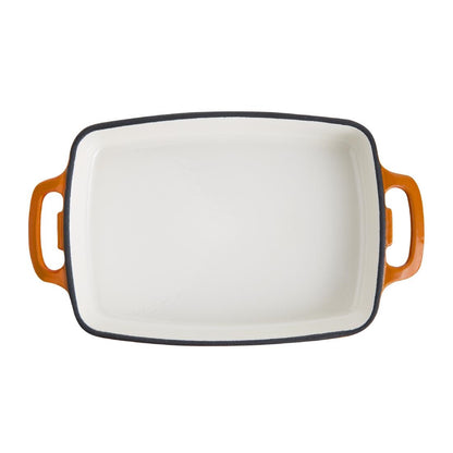 Vogue Orange Rectangular Cast Iron Dish 1.8Ltr • PAS-GH321