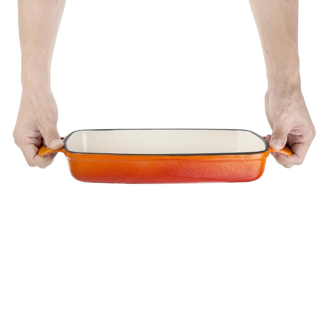 Vogue Orange Rectangular Cast Iron Dish 1.8Ltr • PAS-GH321