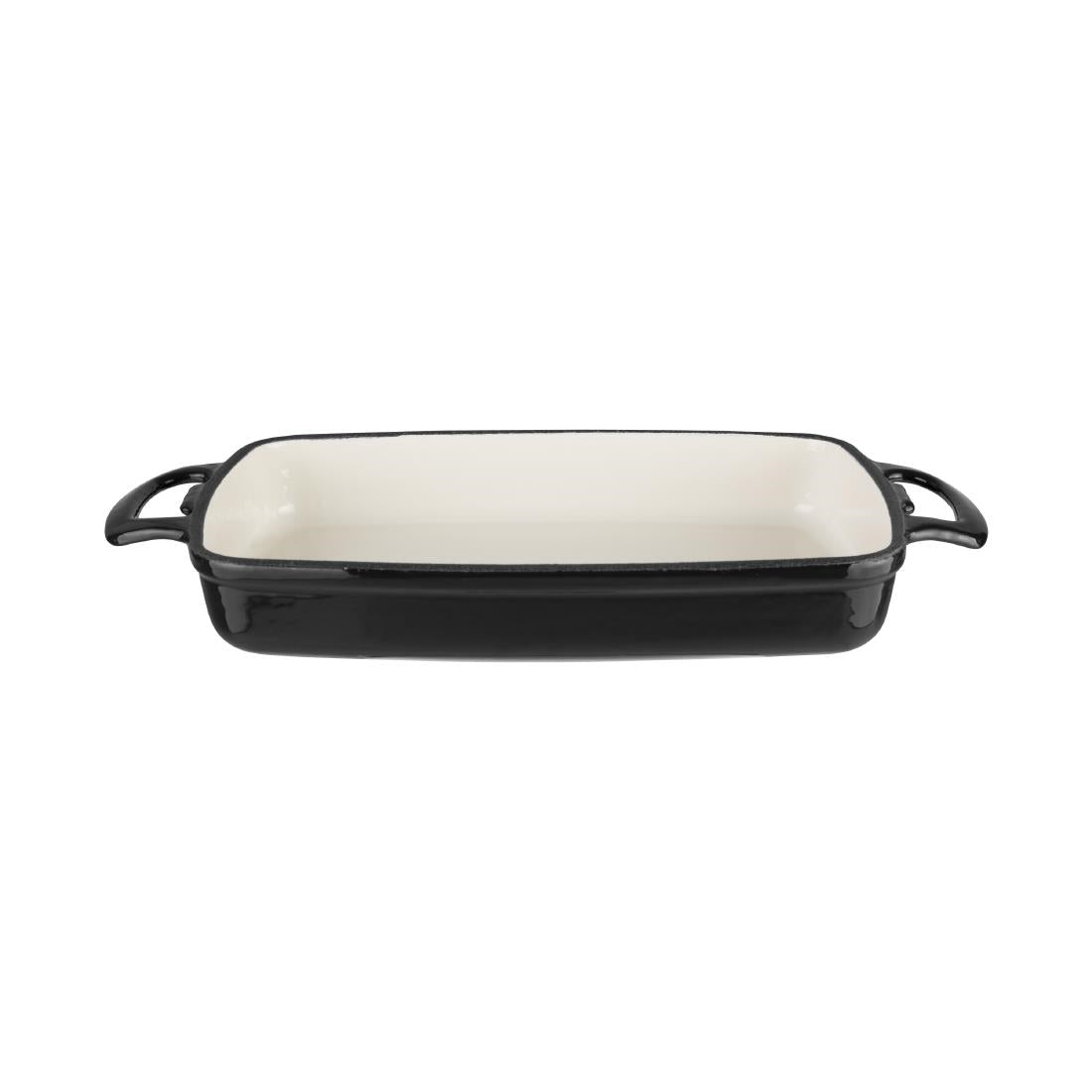 Vogue Black Rectangular Cast Iron Dish 2.8Ltr • PAS-GH324
