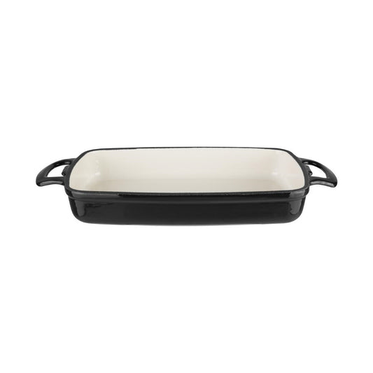 Vogue Black Rectangular Cast Iron Dish 2.8Ltr • PAS-GH324