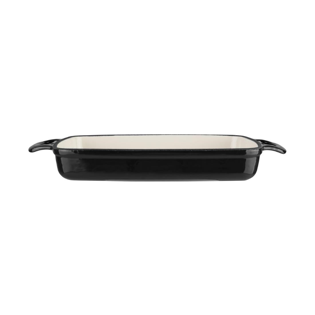 Vogue Black Rectangular Cast Iron Dish 2.8Ltr • PAS-GH324