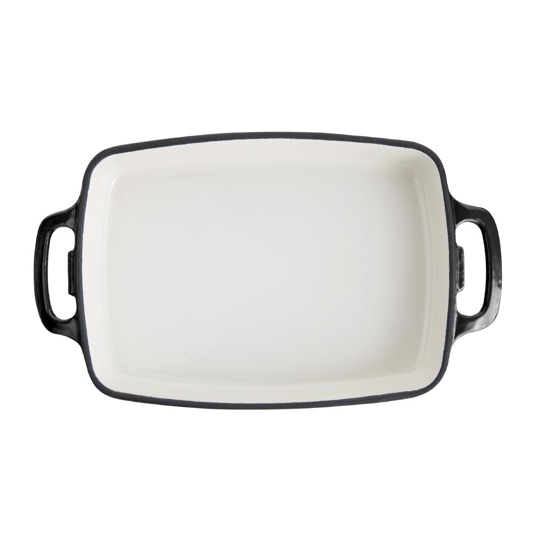 Vogue Black Rectangular Cast Iron Dish 2.8Ltr • PAS-GH324