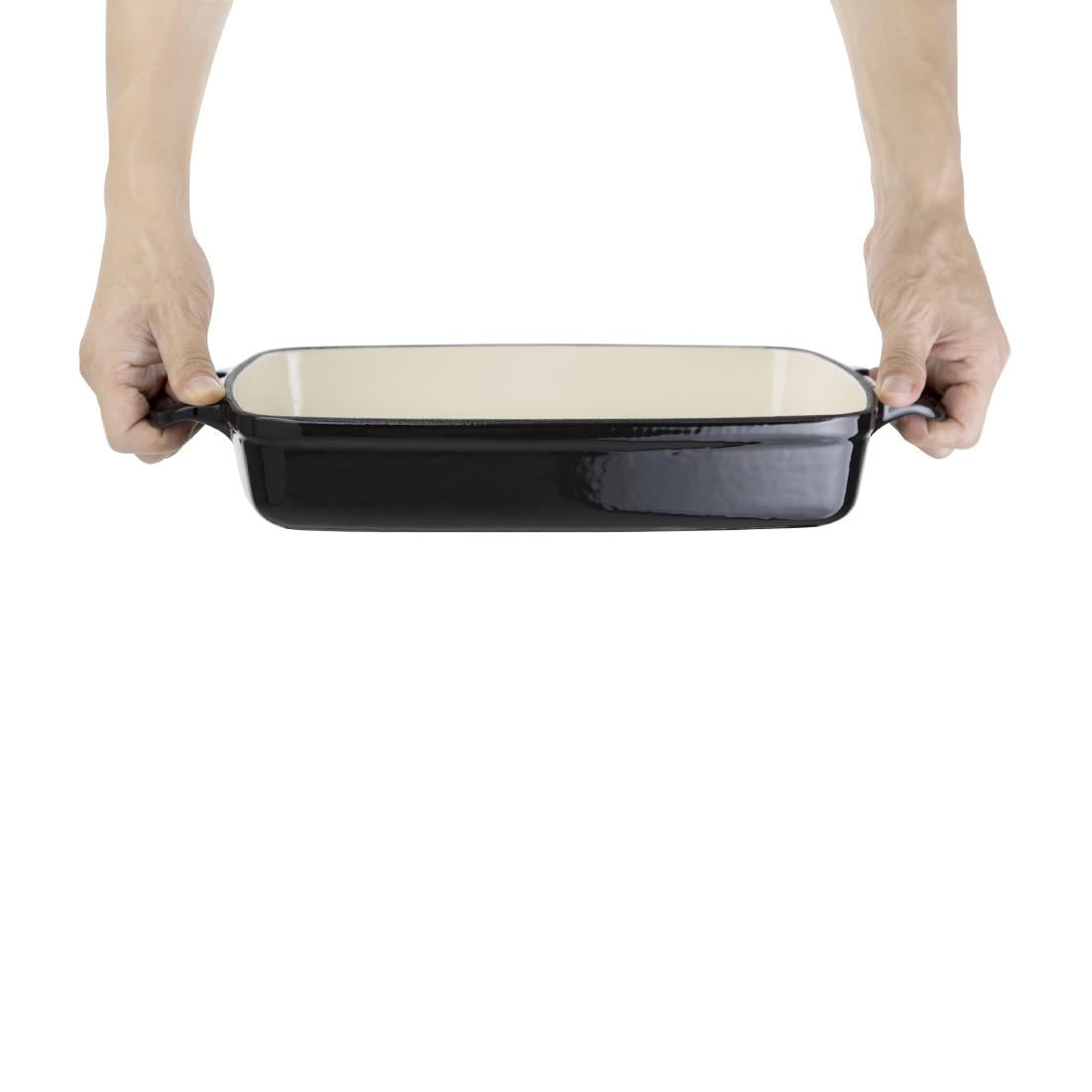 Vogue Black Rectangular Cast Iron Dish 2.8Ltr • PAS-GH324