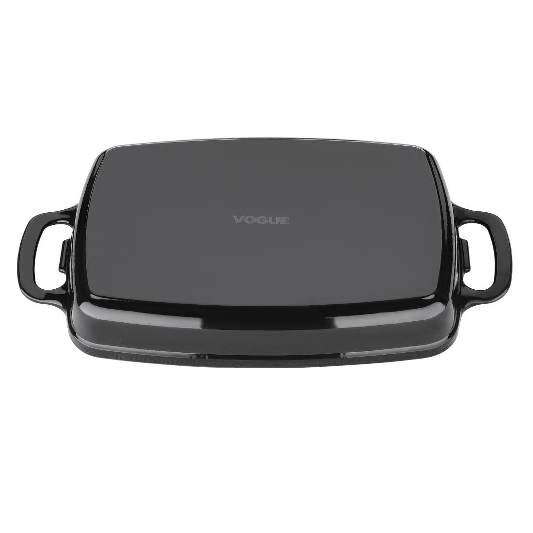 Vogue Black Rectangular Cast Iron Dish 2.8Ltr • PAS-GH324