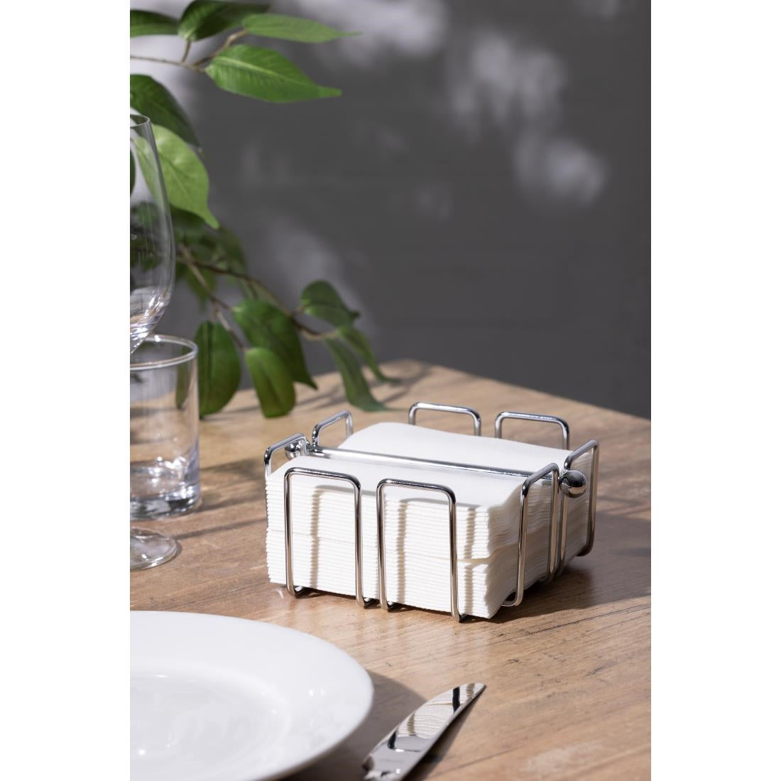 Olympia Cocktail Napkin Holder with Weight 140x140mm • PAS-GH407