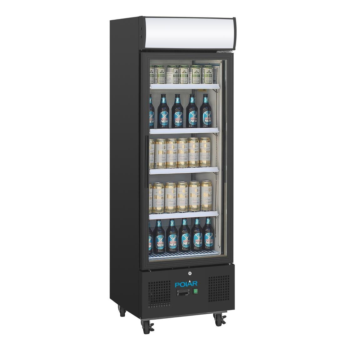 Polar G-Series Upright Display Fridge 218Ltr Black • PAS-GH426-A