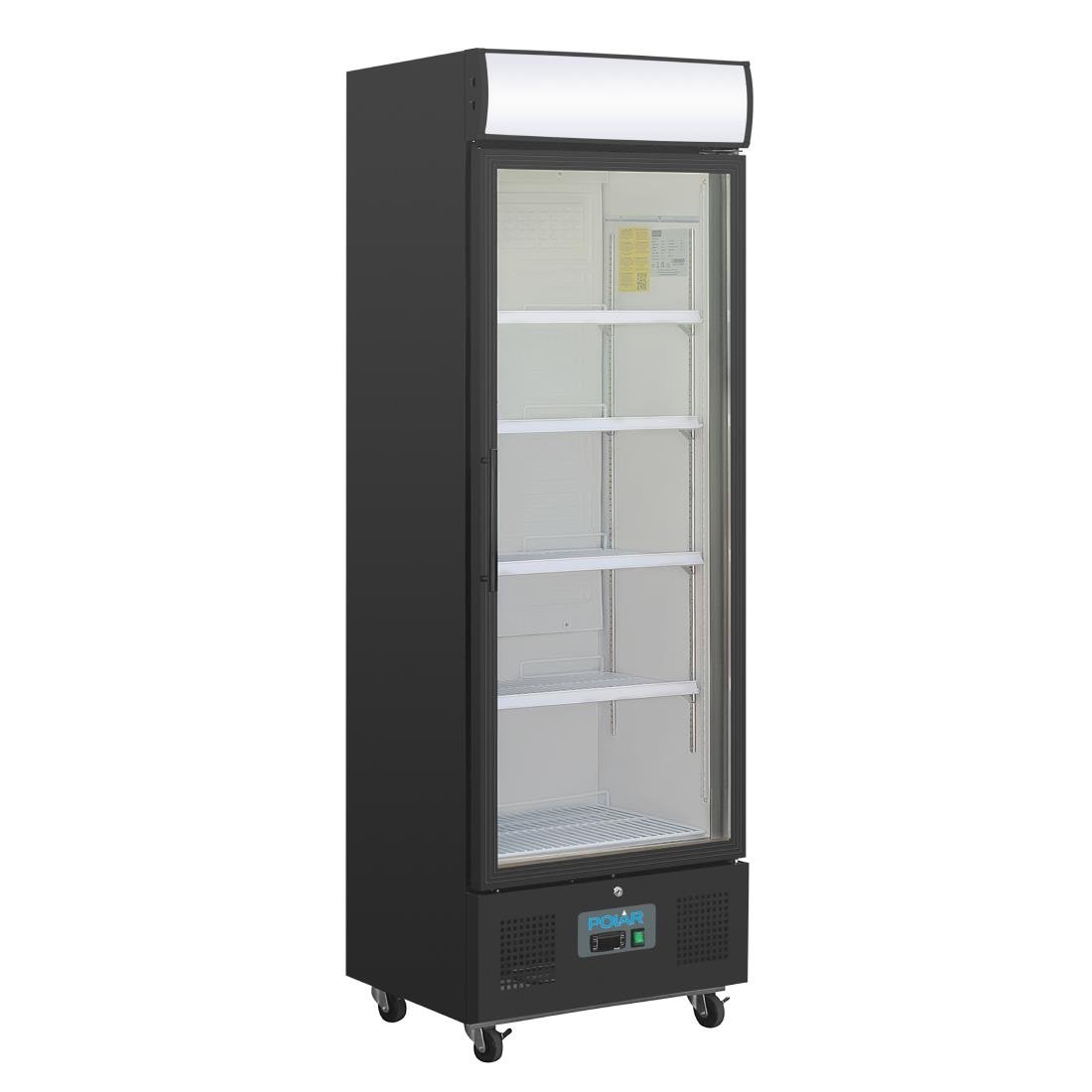 Polar G-Series Upright Display Fridge 368Ltr Black • PAS-GH427-A