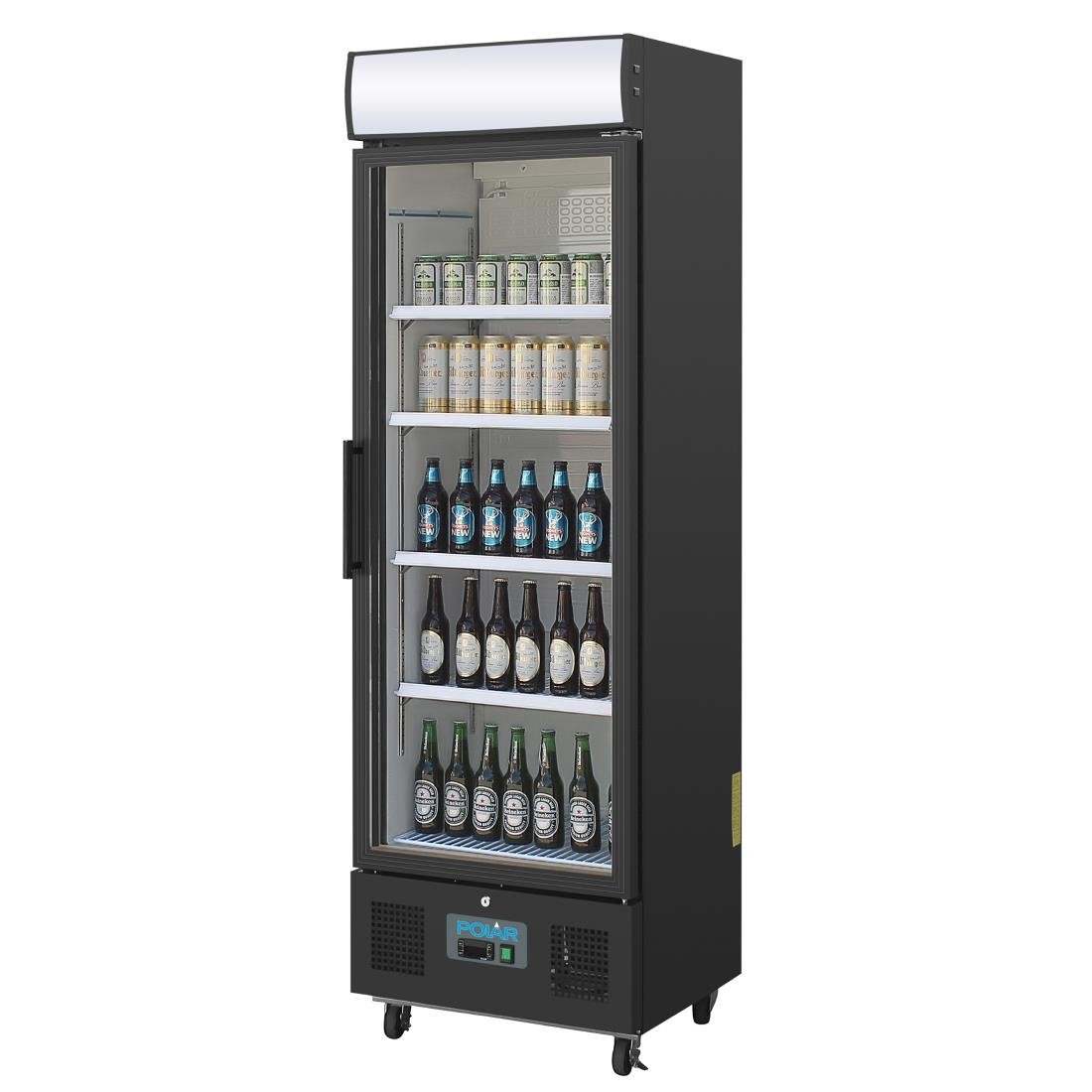 Polar G-Series Upright Display Fridge 368Ltr Black • PAS-GH427-A