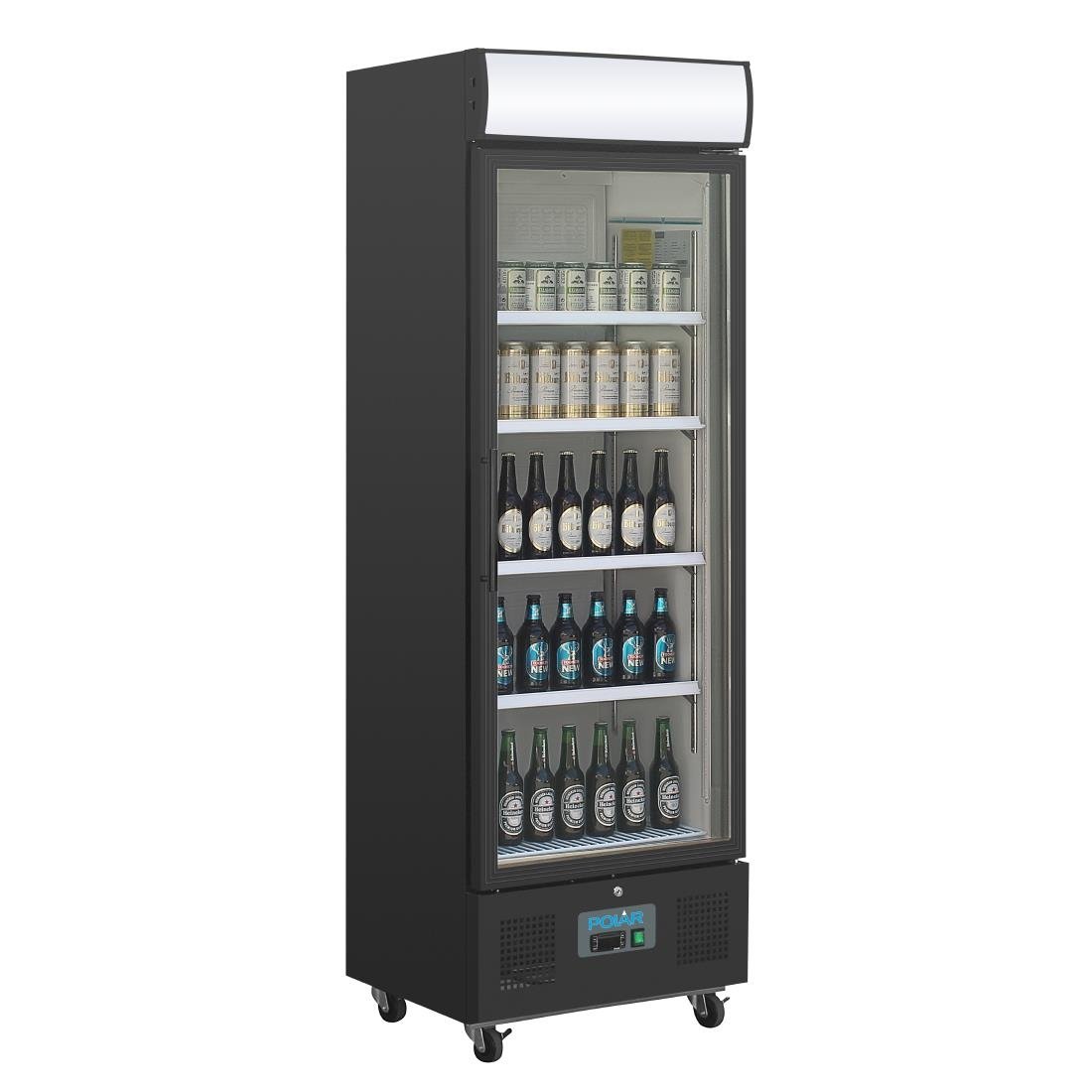 Polar G-Series Upright Display Fridge 368Ltr Black • PAS-GH427-A