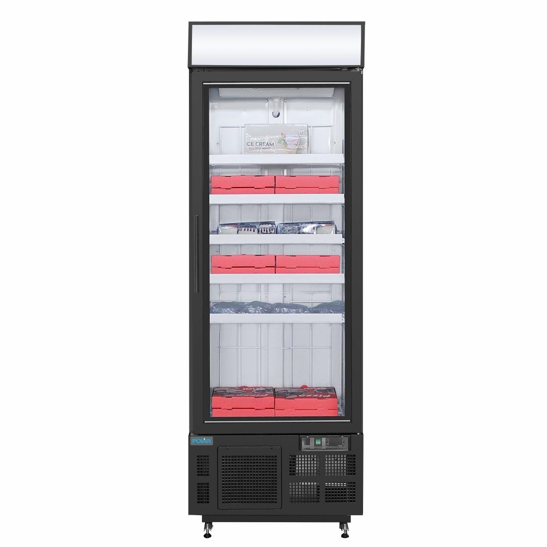 Polar G-Series Upright Display Freezer 412Ltr Black • PAS-GH428-A