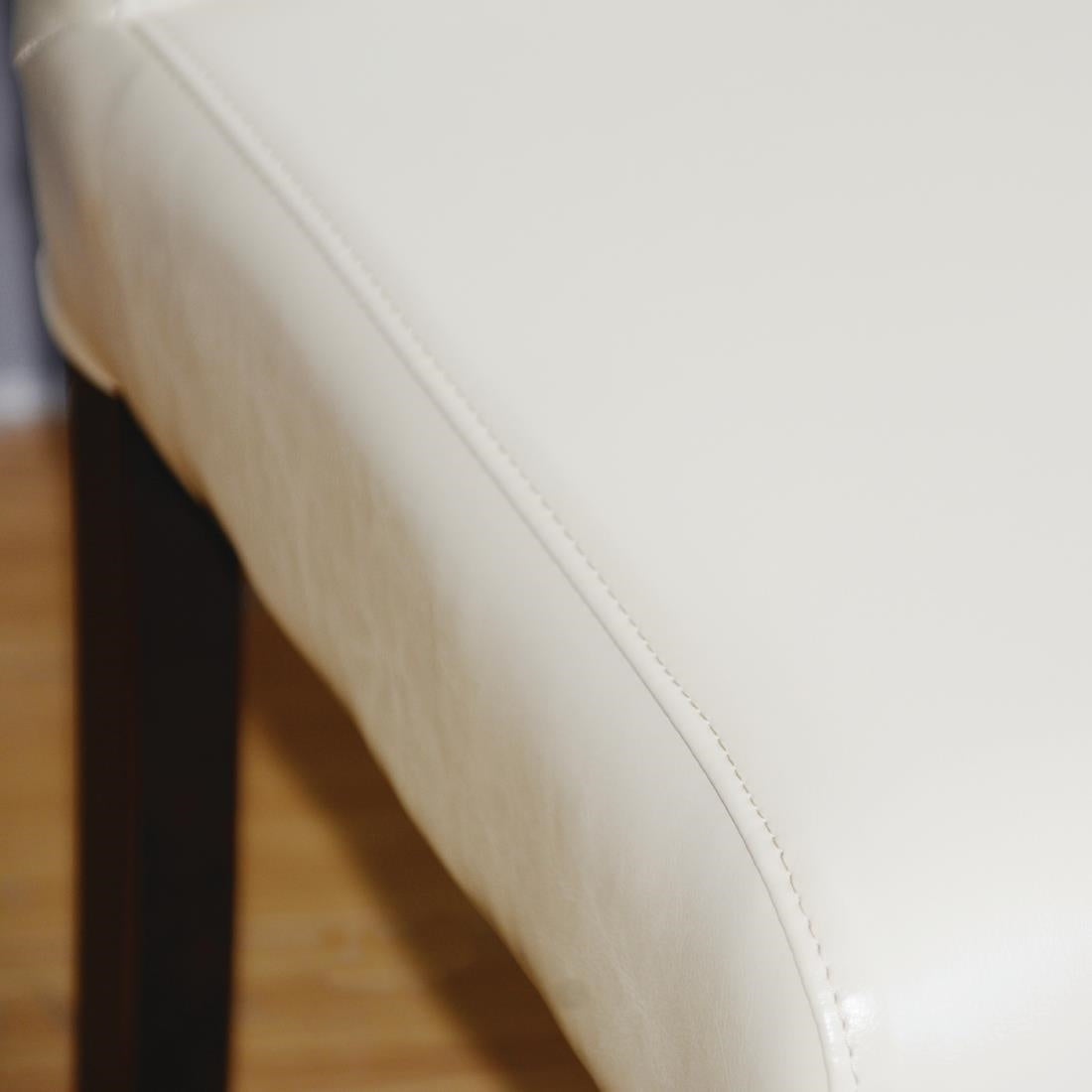 Bolero Faux Leather Dining Chairs Cream (2 Pack) (Pack of 2) • PAS-GH444