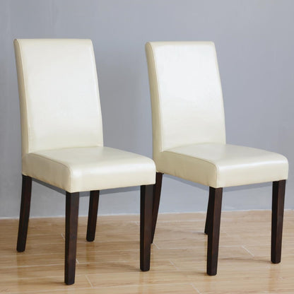 Bolero Faux Leather Dining Chairs Cream (2 Pack) (Pack of 2) • PAS-GH444