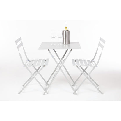 Bolero Grey Pavement Style Steel Folding Chairs (2 Pack) • PAS-GH551
