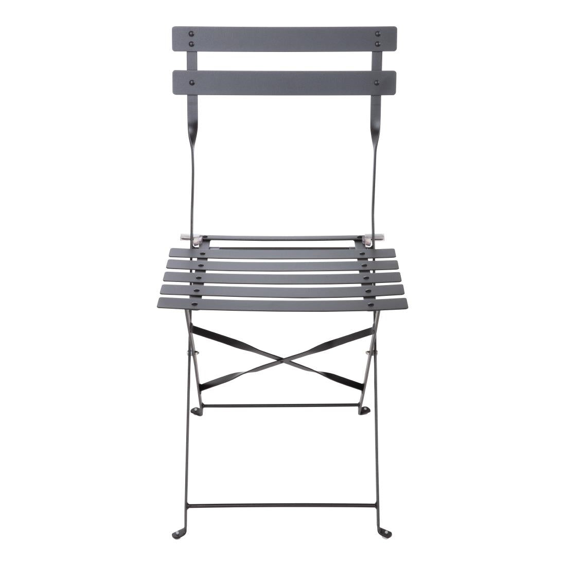 Bolero Black Pavement Style Steel Folding Chairs (Pack of 2) • PAS-GH553