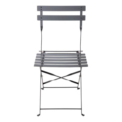 Bolero Black Pavement Style Steel Folding Chairs (Pack of 2) • PAS-GH553