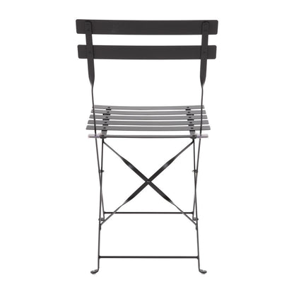 Bolero Black Pavement Style Steel Folding Chairs (Pack of 2) • PAS-GH553
