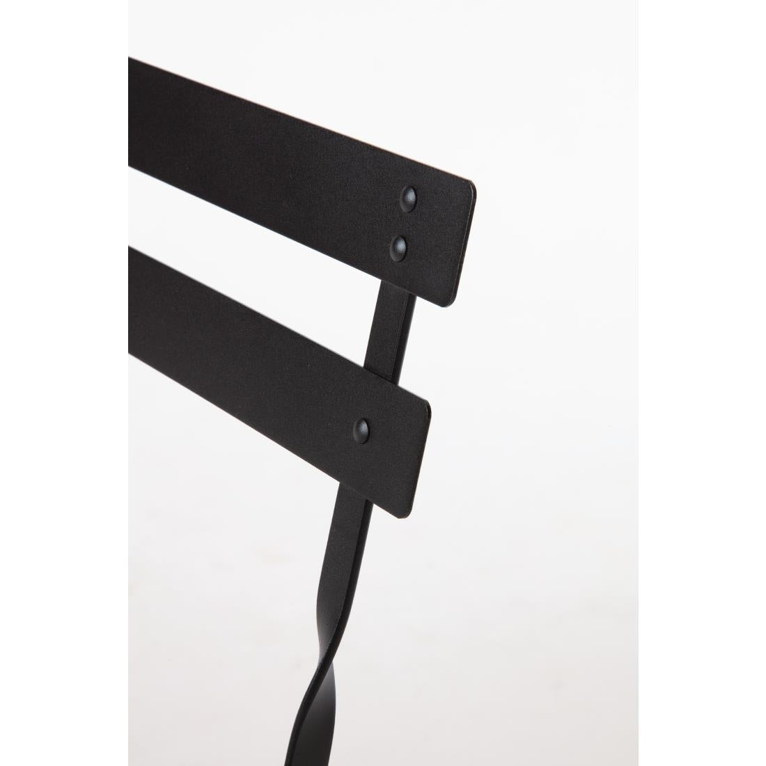 Bolero Black Pavement Style Steel Folding Chairs (Pack of 2) • PAS-GH553