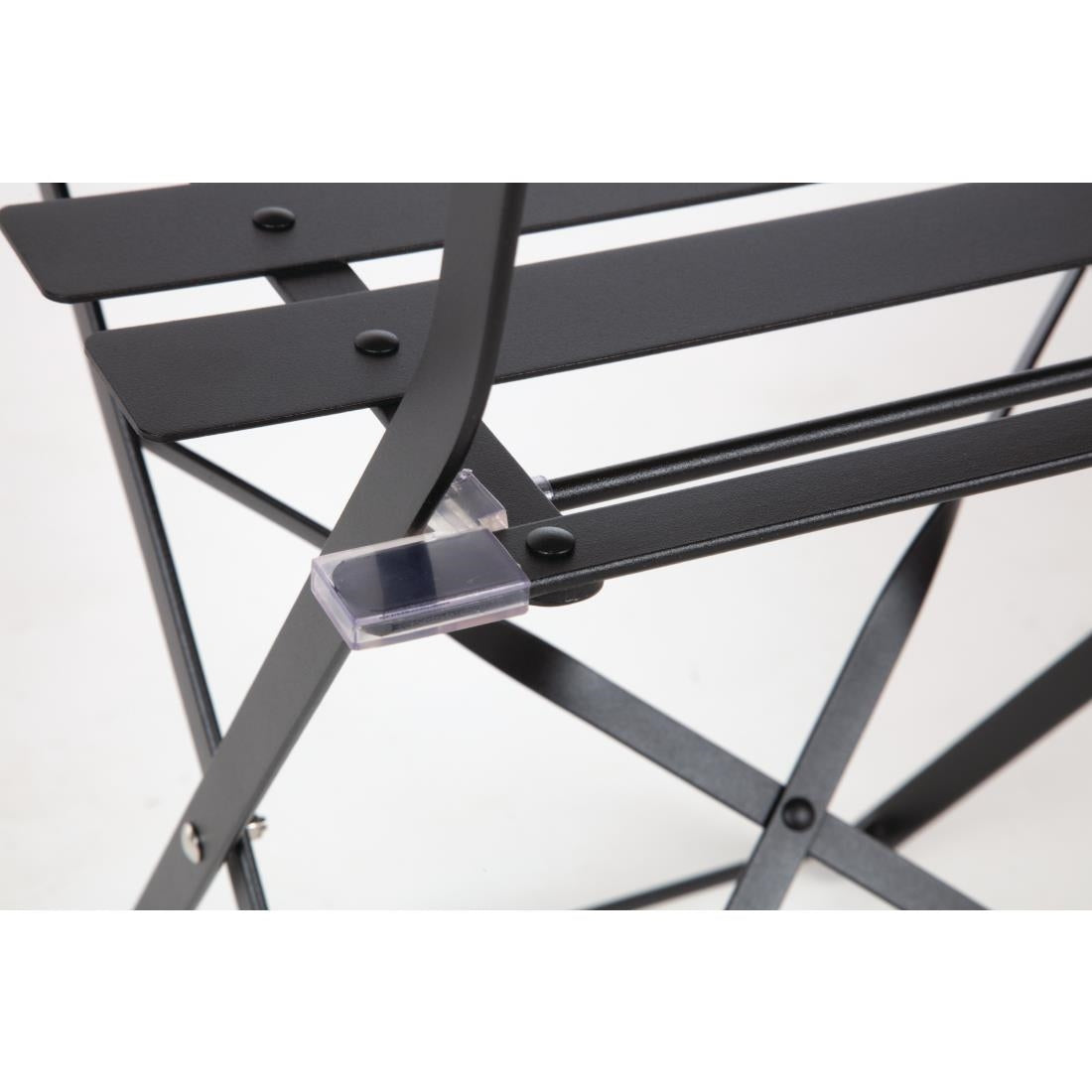 Bolero Black Pavement Style Steel Folding Chairs (Pack of 2) • PAS-GH553