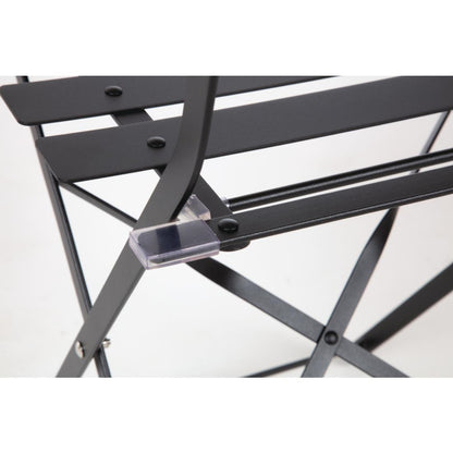 Bolero Black Pavement Style Steel Folding Chairs (Pack of 2) • PAS-GH553