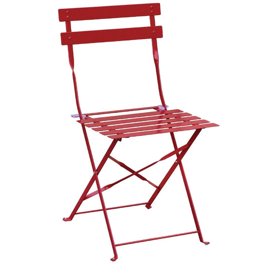 Bolero Red Pavement Style Steel Folding Chairs (2 Pack) • PAS-GH555