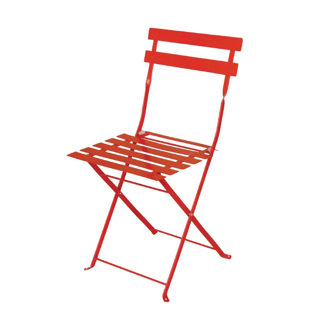 Bolero Red Pavement Style Steel Folding Chairs (2 Pack) • PAS-GH555