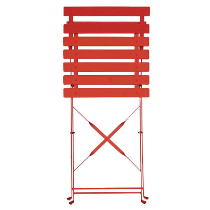 Bolero Red Pavement Style Steel Folding Chairs (2 Pack) • PAS-GH555